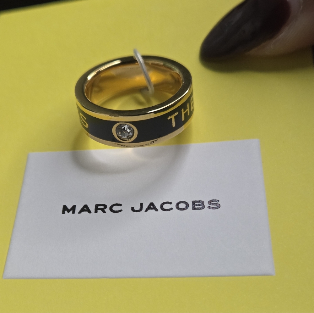 Marc Jacobs Black and Gold Band Ring